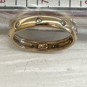 Vintage estate diamond pave wedding band